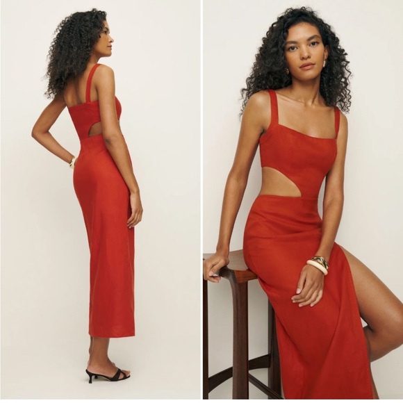 Reformation Dresses & Skirts - Reformation Red Cutout Midi Dress